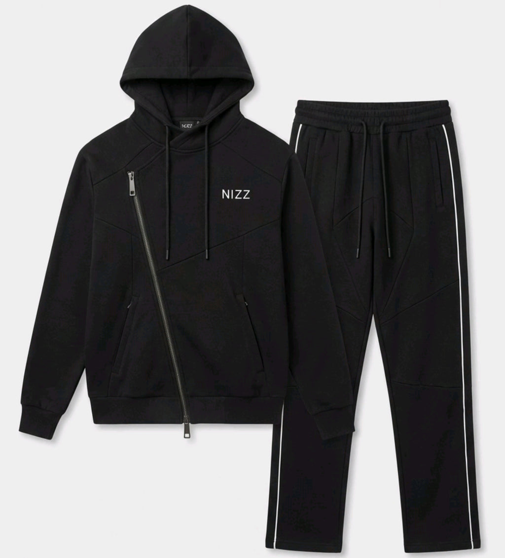 NIZZ DROP 01 Black Asymmetrical Tracksuit