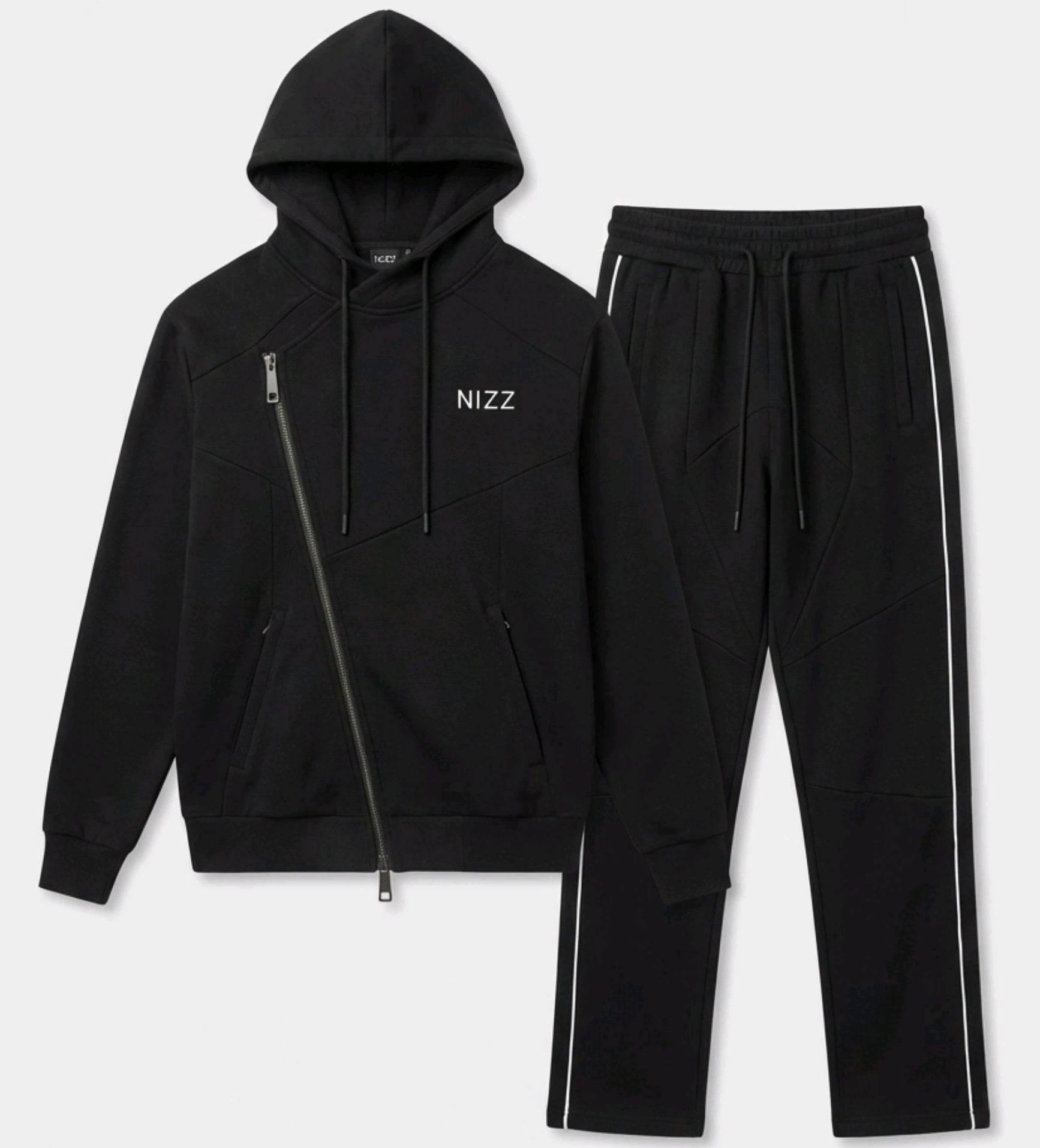 NIZZ DROP 01 Black Asymmetrical Tracksuit