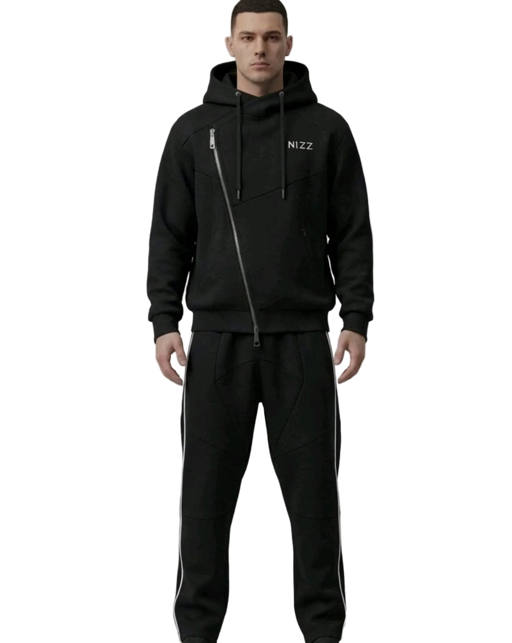 NIZZ DROP 01 Black Asymmetrical Tracksuit