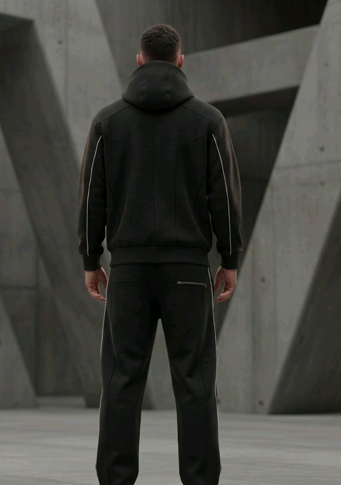 NIZZ DROP 01 Black Asymmetrical Tracksuit