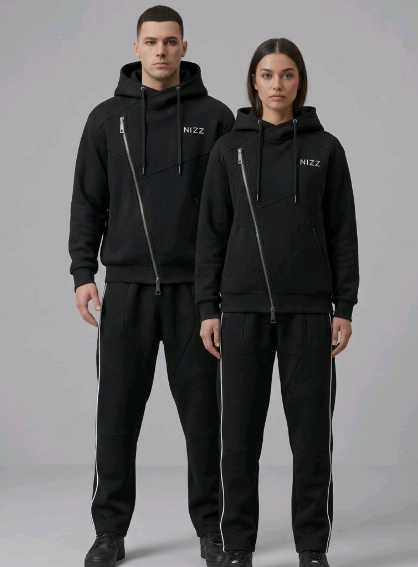 NIZZ DROP 01 Black Asymmetrical Tracksuit